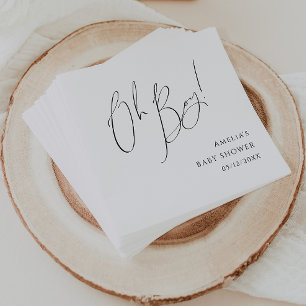 Viktig enkel Neutralt Oh Boy Baby Shower Pappersservett