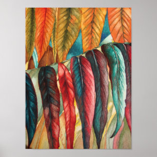 Viktig färg stiliserad stor autum blad poster