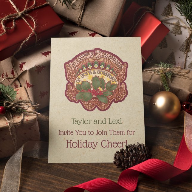 Viktig inbjudan till jul- och Yule Blessings (Christmas and Yule Blessings Folded Invitation)