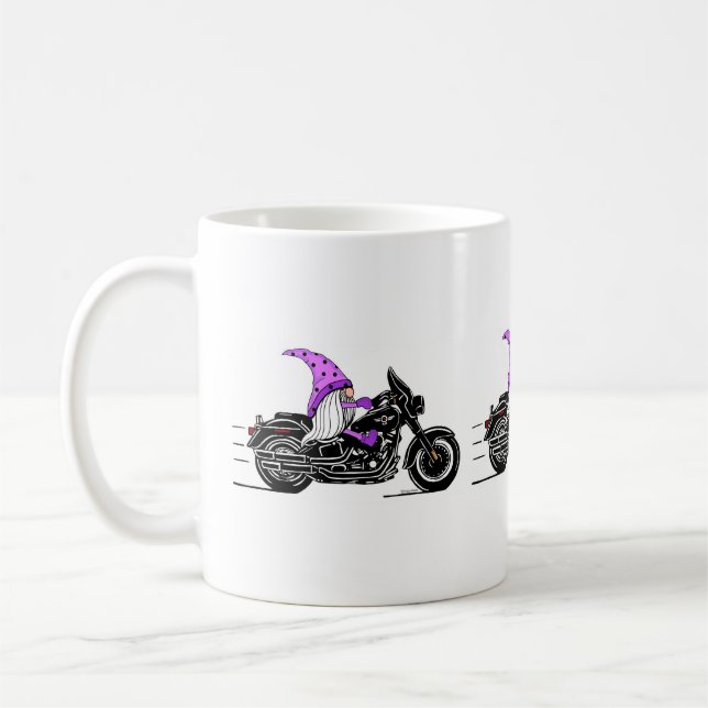 Viktig lila som kör motorcykel kaffemugg (Vänster)