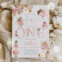 Viktig magisk Blommigt Fairy 1a Birthday Party