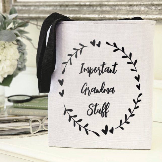 Viktig Mormors Grej Tygkasse (Important Grandma Stuff Tote Bag)