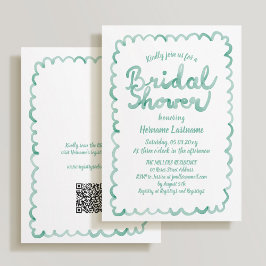 Viktig Oliv grönt QR-kodMöhippa Inbjudningar