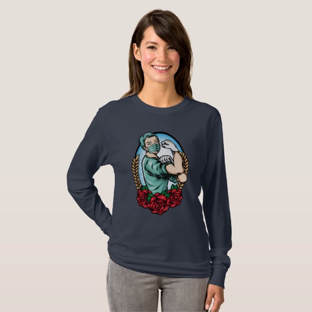 Viktig Omsorg Stark Sjuksköterska  T Shirt (Hel framsida)