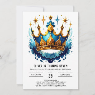 Viktig Online Prince Krona födelsedag Inbjudningar