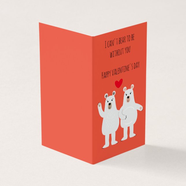 Viktig polar med pun valentins dagskort kort (Utsida)