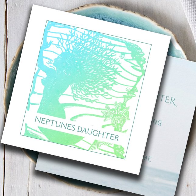 Viktig Sjöjungfru och Vinkara havet Fyrkantigt Visitkort (Skapare uppladdad)