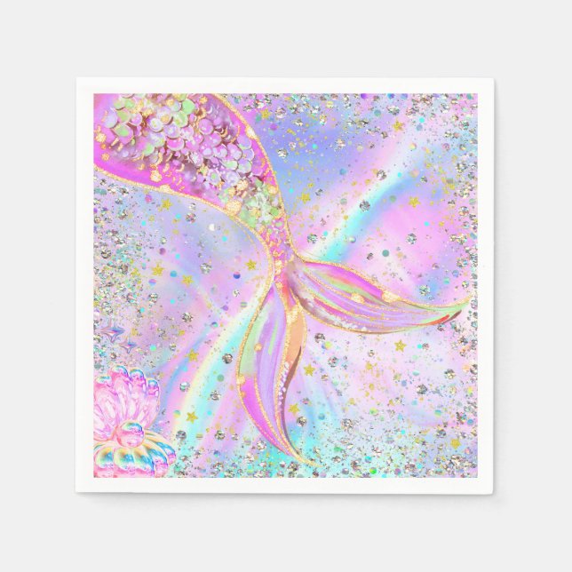 Viktig Sjöjungfru under Födelsedagsfesten om hav Pappersservett (Framsidan)