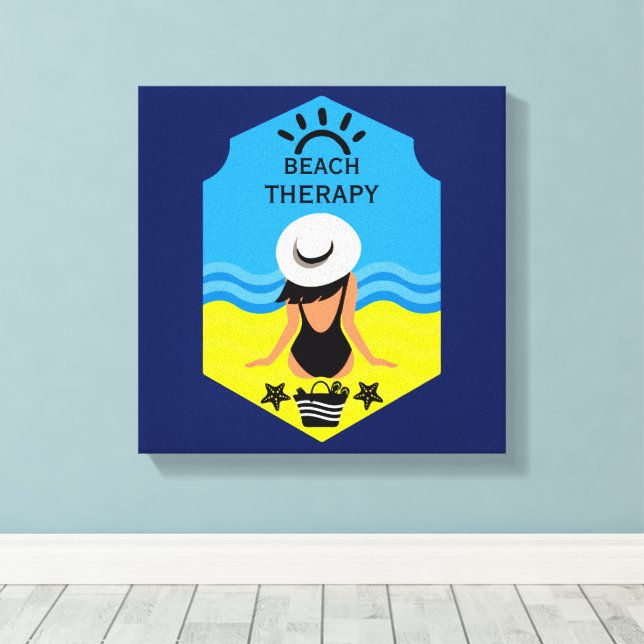 Viktig sommarstrand  canvastryck (Insitu (trägolv))