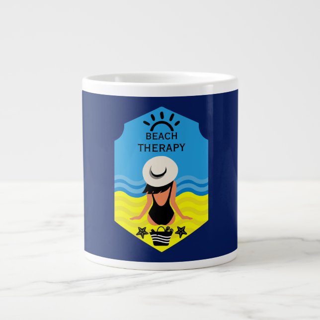 Viktig sommarstrand  jumbo mugg (Framsidan)