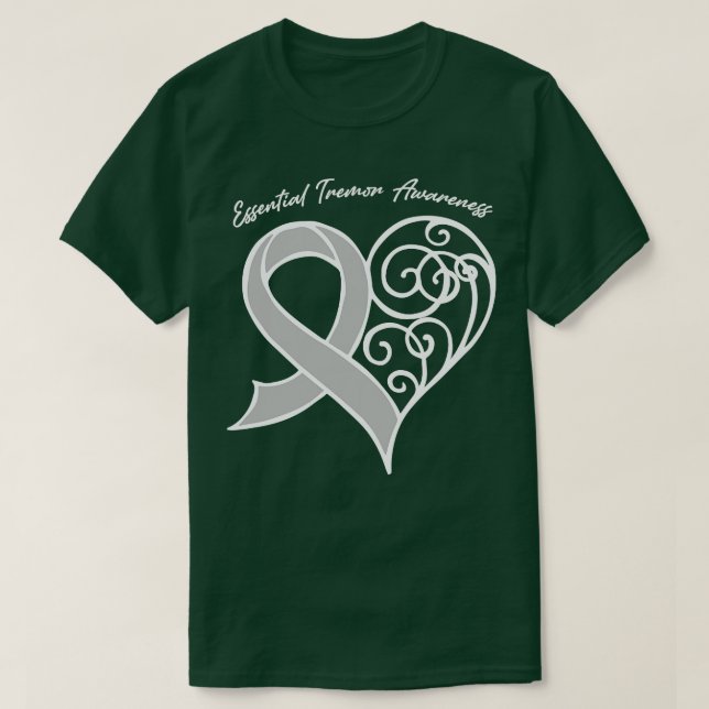 Viktig Tremor Medvetenhet Hjärtat Ribbon Gift Vale T Shirt (Design framsida)