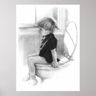 VIKTIG VERKSAMHET: BOY ON TOILET, PENCIL POSTER