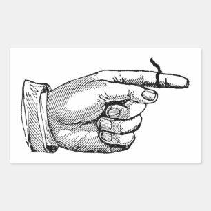 Viktig Vintage Kom ihåg String on Finger Refrig (S Rektangulärt Klistermärke