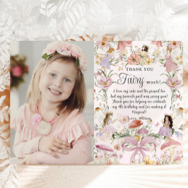 Viktiga Älvor Födelsedag Blomsterträdgård Bild Tack Kort