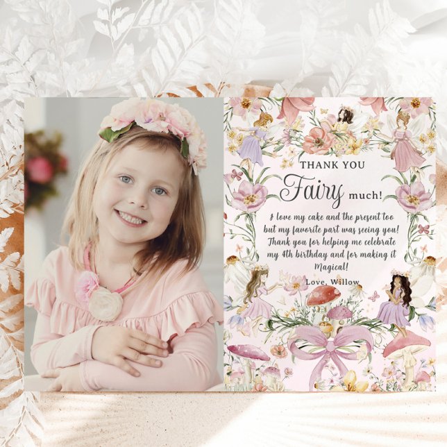 Viktiga Älvor Födelsedag Blomsterträdgård Bild Tack Kort (Skapare uppladdad)