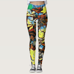 Viktiga Blommigtar med flera Färgader Leggings