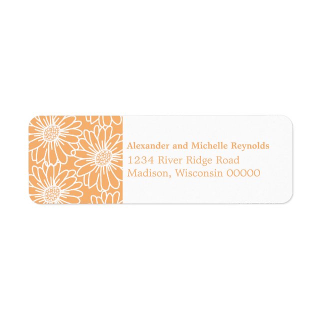 Viktiga Daisy Returetiketter, Orange Returadress Etikett (Framsidan)