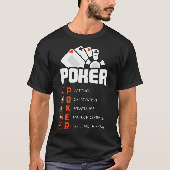 Viktiga egenskaper hos framgångsrika pokerspelare t shirt (Framsida)
