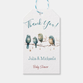 Viktiga fåglar på Grenar Pastel Baby Shower Presentetikett