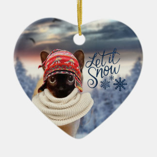 Viktiga julprydnader från Tonkinese-katten Julgransprydnad Keramik