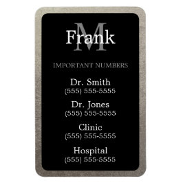 Viktiga Mobila nummer för svart och silverfärgad o Magnet