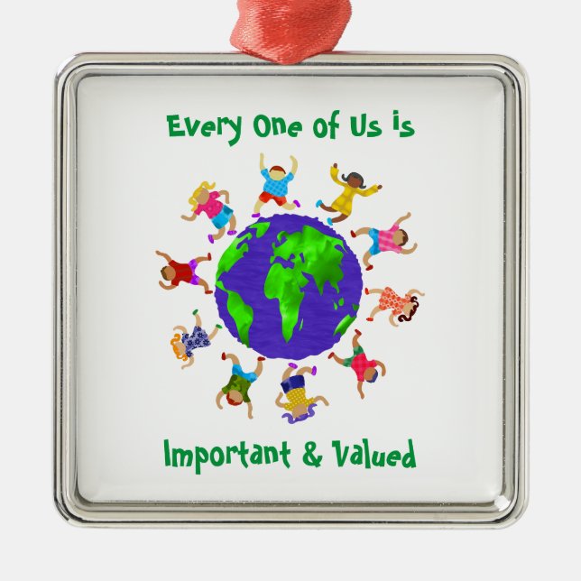 Viktiga och värdefulla barn julgransprydnad metall (Framsidan)