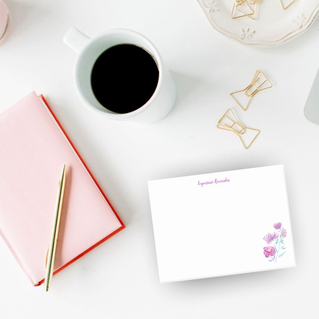 Viktiga påminnelser Chrysanthemums Watercolor Post-it Block (Beautifully functional. Stay organized in a beautiful way!)