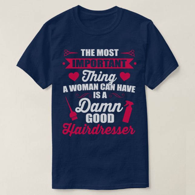 Viktigast är att bra frisör vit t shirt (Design framsida)