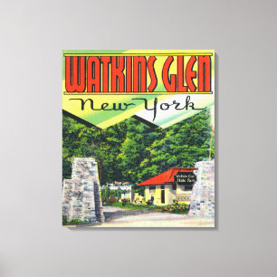 Viktigaste ingångsvy till Watkins Glen State Park Canvastryck