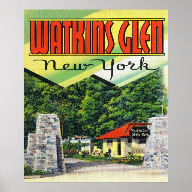 Viktigaste ingångsvy till Watkins Glen State Park Poster (Framsidan)