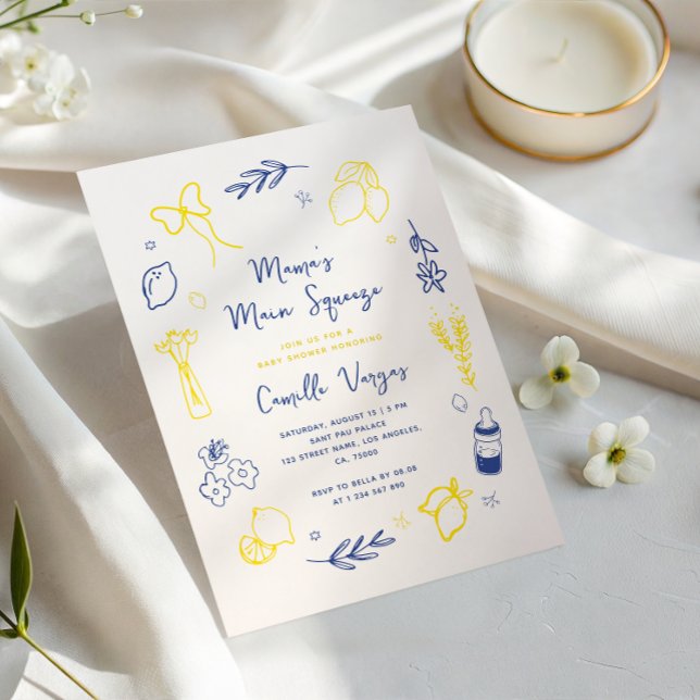 Viktigaste Lemon Baby Shower för Hand plockade, it Inbjudningar (Skapare uppladdad)