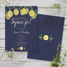 Viktigaste Lemon Navy Blue Möhippa Inbjudningar