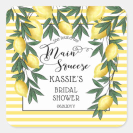 Viktigaste Lemons Tropical Möhippa Square Fyrkantigt Klistermärke