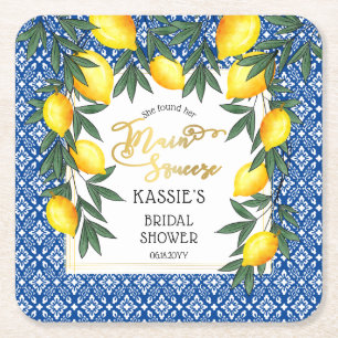 Viktigaste Lemons Tropical Möhippa Underlägg Papper Kvadrat