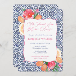 Viktigaste Möhippan för Citrus Flowers Blue Inbjudningar