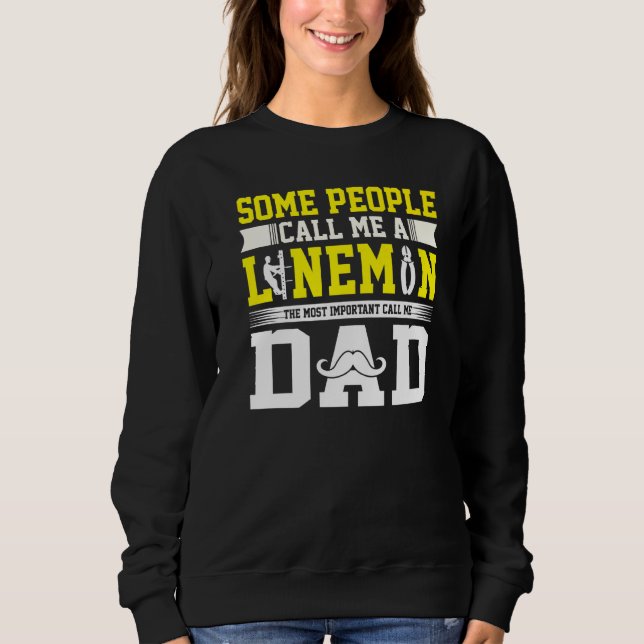 Viktigaste Ring mig Pappa Lineman Pappa T Shirt (Framsida)