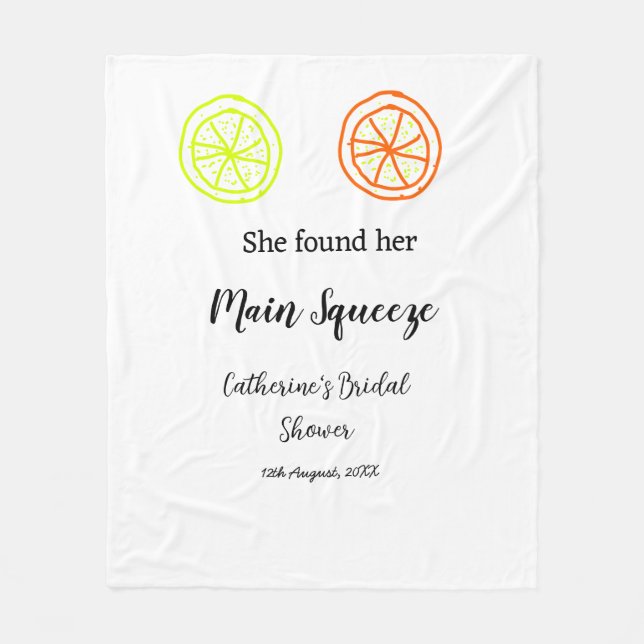 Viktigaste Squeeze citrus möhippa add namn d Fleecefilt (Framsidan)