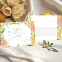 Viktigaste Squeeze | Mottagningskort för Citrus Mö