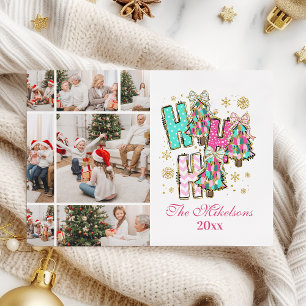 Viktigt 7 Photo Ho Ho Ho-julfamiljen Julkort