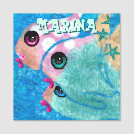 Viktigt Abstrakt Fisktrioblått Personlig Namnbricka