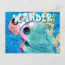 Viktigt Abstrakt Fisktrioblått Personlig Vykort