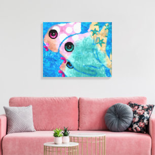 Viktigt Abstrakt Rosa av fiskstranden Nautical Tea Canvastryck