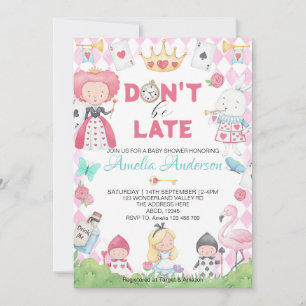 Viktigt Alice i Wonderland Baby Shower Inbjudningar