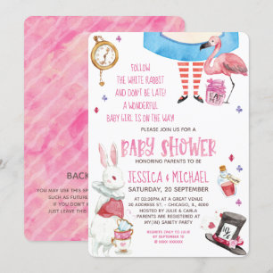 Viktigt Alice i Wonderland Baby Shower Inbjudningar