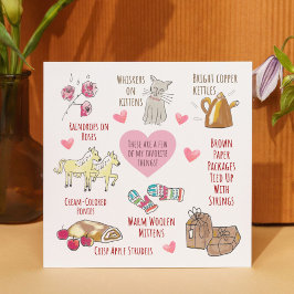 Viktigt att min favorit Sak Hand-Drawn Valentine Julkort