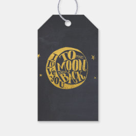 Viktigt att säga med Guld Måne svart bak Presentetikett