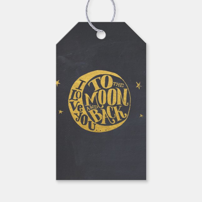 Viktigt att säga med Guld Måne svart bak Presentetikett (Framsidan)