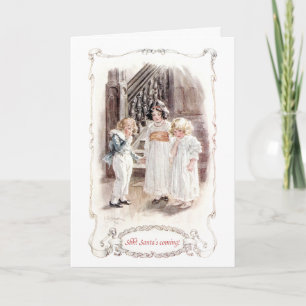 Viktigt Barn i Jultomten, julkort Helgkort