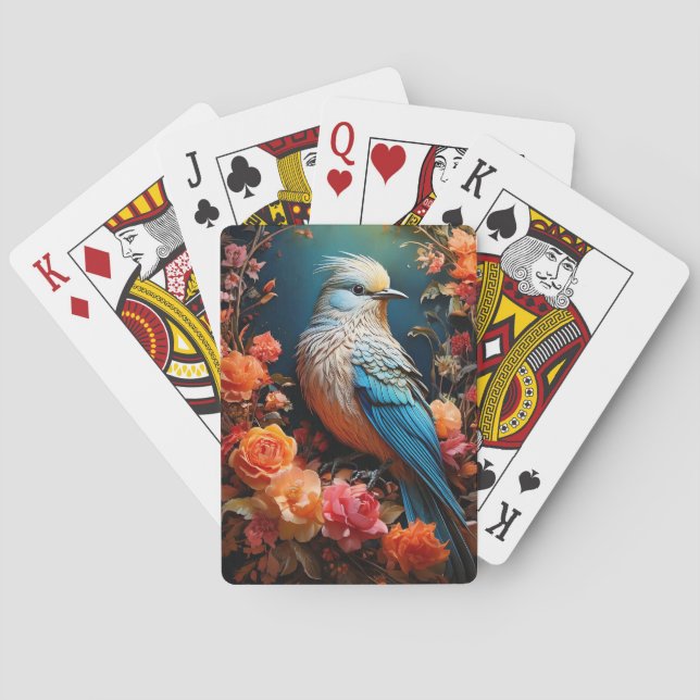 Viktigt blått fåglar casinokort (Baksidan)