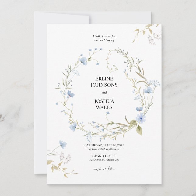 Viktigt Blommar Bröllopsinbjudan Inbjudningar (Framsida)